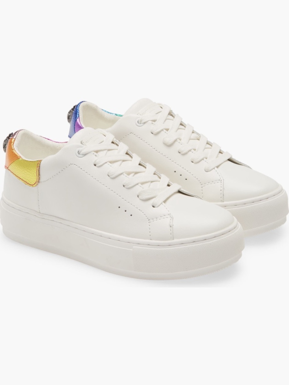 KURT GEIGER LONDON Rainbow Shop Laney Eagle Sneakers 9.5 🌈🤍👟